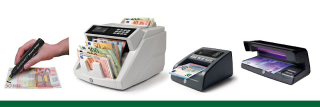 Los contadores de billetes y monedas, detectores de falsos